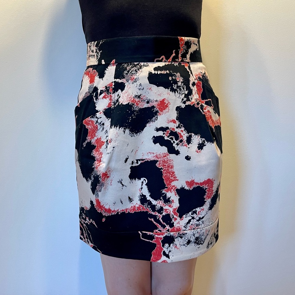French connection colorful high waist mini skirt size 4